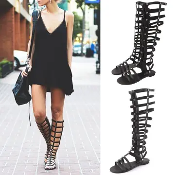 Lace Up Rhinestone Knee High Sandals: Stylish Party Shoes For Women From  Egqv, $195.21 | DHgate.Com