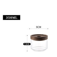 Glass Storage Container Wooden Lid Sealed Moisture-proof Container Glass Jar Coffee Bean Pasta Grain Oatmeal Kitchen Storage Jar