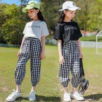 【Girls Set】Childrens Clothes Suit Fashion Clothing Casual T-shirt and Sports Pants Two-piece