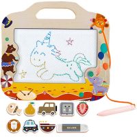 Erasable Magnetic Board For Kids Wood Doodle Board Toddler Drawing Board With Magnetic Stamps For Travel Home Classroom Outdoors