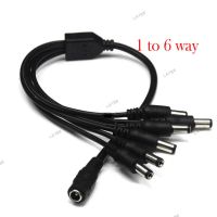 1 Female to 6 Male DC Power Jack Adapter 6 Way Splitter Plug Connector Cable Supply for Led Strip Light CCTV Camera YB8TH