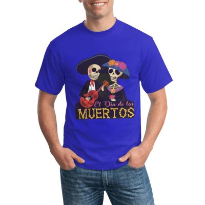 Couple Tshirts Dia De Los Muertos Inspired Printed Cotton Tees