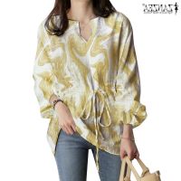 COD dhdfxcz ZANZEA Women Casual Long Flare Sleeve Elastic Cuff Drawstring Waist V-Neck Blouse