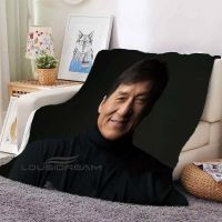 Martial Artist Jackie Chan 3D Printing Plush Blanket Home Bedroom Sofa Comfortable Warm Flannel Blanket Travel Quilt Cover Gift