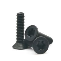 【LF】 10/50 pces m2 m2.5 m3 m4 preto óxido grau 8.8 aço carbono gb2673 seis-lóbulo torx cabeça plana parafuso escareado parafuso máquina parafuso