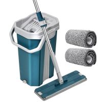 Microfiber Mop with Bucket  for Bathroom Home Floor Mops Flat With Washable Microfiber Pad Cleaning Mop