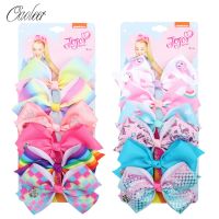 6Pcs/Set JoJo Siwa Hair Bows With Clips Rainbow Knot Ribbon For Girls Handmade Boutique Hair Clip Children Hair Accessories