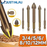 【DT】hot！ JUSTINLAU Glass Bits Set Titanium Coated Tools Accessories  for Concrete Hole Opener