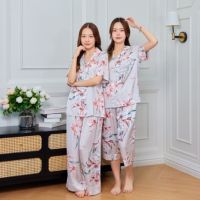 ชุดนอน Muslin pajamas  ชุดนอน  ซาติน Silk Satin ผ้านุ่มลื่น ใส่สบาย ( รุ่น T946,K946,L946)