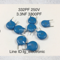 20ชิ้น 0.0033UF 250V (3300PF=3.3NF) ขาห่าง8mm. คาปาซิเตอร์ เซรามิก ตัวเก็บประจุ ชนิดฟิล์ม Capacitor Ceramics ของแท้เก่าเก็บ คุณภาพเต็ม100%