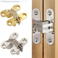 ✣☑✟ 2Pcs 12x43MM Invisible Hinges Silent Close Cross Hinge Hidden Concealed Cabinet Cupboard Door Wooden Boxes For Folding Furniture