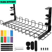 ตะกร้าสายเคเบิลโลหะใต้โต๊ะถาดการจัดการสายเคเบิลที่ถอดออกได้ชั้นวางสายใต้โต๊ะไม่เจาะที่เก็บสายเคเบิลทนทานตะกร้าสายเคเบิลโลหะที่ถอดออกได้ชั้นวางสายใต้โต๊ะประหยัดพื้นที่รางสายไฟใต้โต๊ะ