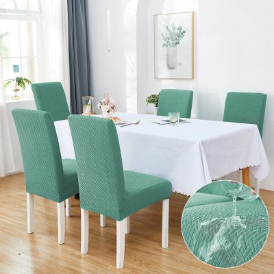 New Waterproof Jacquard Chair Covers for Dining Room Soft Stretch Slipcover for Dining Washable Removable Chair Protector