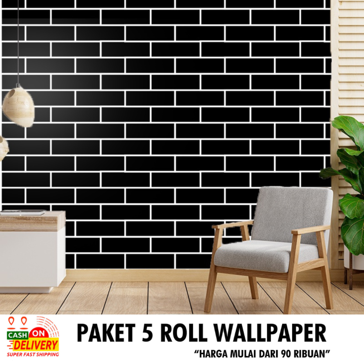 (COD) WALLPAPER DINDING PAKET 5 ROLL promo wallpaper murah | wallpaper
