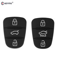 KEYYOU 40X 3 Button Remote Key Fob Case Rubber Pad For Hyundai IX35 I30 For Rio Kia K2 K5 Sportage Flip Key