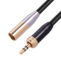 3.5มม.ถึง Mini สมดุล XLR สายเคเบิลอะแดปเตอร์,Gold-Plated 1/8นิ้วแจ๊คมินิ Aux เป็น XLR ชายเสียงโมโนสำหรับโทรศัพท์มือถือ