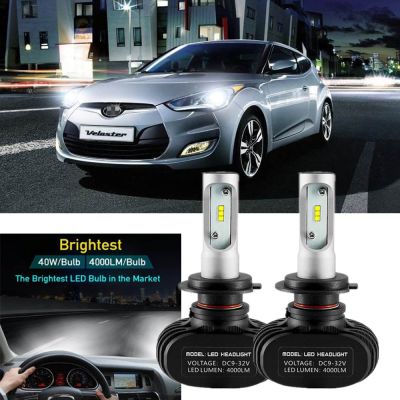 New ชุดหลอดไฟหน้า LED H7 6000K สําหรับ Hyundai Veloster 2012-2017 2 ชิ้น