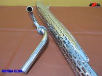 HONDA CL90 EXHAUST PIPE (SWEPT TYPE) &amp; CONNECTOR PIPE SET "CHROME" // ท่อยก ท่อไอเสีย พร้อม คอท่อไอเสีย สินค้าคุณภาพดี