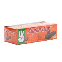 super star ซุปเปอร์สตาร์ (กล่องส้ม) เวเฟอร์เคลือบและสอดไส้ครีมรสช็อกโกแลต