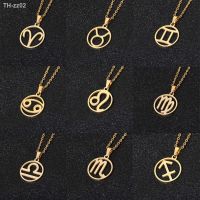 ∈☞♚ Rinhoo Stainless Steel Star Zodiac Sign Necklace 12 Constellation Pendant Necklace Women Chain Necklace Men Jewelry Gifts