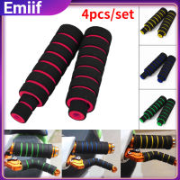 Emiif 4Pcs รถจักรยานยนต์ E-Bike ขี่จักรยาน Handle Bar Grip + เบรคคลัทช์คันโยกโฟมนุ่มฝาครอบฟองน้ำ Anti Slip Grips