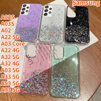 Lonee เคสฟอยล์สีทองกลิตเตอร์สำหรับ Samsung Galaxy A53 5G Samsung A73 5G Samsung A33 5G Samsung A02S Samsung A32 Samsung A03ฟอยล์สีทอง A02 A22 5G Samsung A22 4G Samsung Samsung แกนกาวอีพ็อกซี่นิ่ม TPU เคสโทรศัพท์โปร่งใส