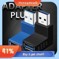 HONEYDEWD ฟ้า/ดำ ความเร็วสูง ตัวต่อต่อพ่วง ขวา+ซ้าย ปลั๊กอะแดปเตอร์ USB 3.0 พิมพ์ A ชายกับหญิง