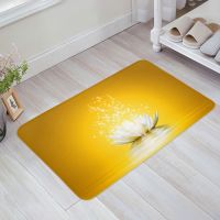 Lotus Flower Yellow Floor Mat Entrance Door Mat Living Room Kitchen Rug Non-Slip Carpet Bathroom Doormat Home Decor