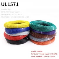 5/50เมตร  26AWG UL1571  พีวีซีลวดอิเล็กทรอนิกส์ OD 1.0มิลลิเมตรสายเคเบิลที่มีความยืดหยุ่นฉนวนดีบุกชุบทองแดงสิ่งแวดล้อม LED สาย DIY ที่มีสีสัน