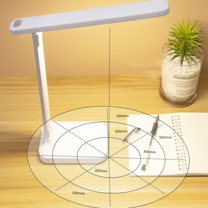 ไฟแอลอีดีชาร์จได้6000mah-โคมไฟ-usb-บนโต๊ะได้3สีโคมไฟตั้งโต๊ะไฟ-led-หรี่ได้พับได้-pelindung-mata-ไฟอ่านหนังสือ