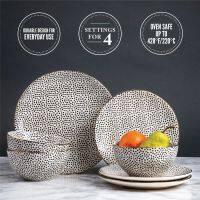 Thyme &amp; Table Blue Dot 12 Piece Dinnerware Setdishes  Dinner Plates  Dinnerware Set