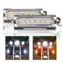 24V 12V รถจักรยานยนต์ไฟเลี้ยว DRL Day Running โคมไฟ1.3นิ้ว Bar Blinker ไฟ LED สำหรับ Touring Road King Victory Moto