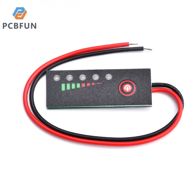 pcbfun หน้าจอแบตเตอรี่โทรศัพท์ลิเธียมเครื่องวัดความจุของแบตเตอรี่ของ  สำหรับแบตเตอรี่ลิเธียม1S-6S และแบตเตอรี่กรดตะกั่วป้องกันการกลับการเชื่อมต่อ