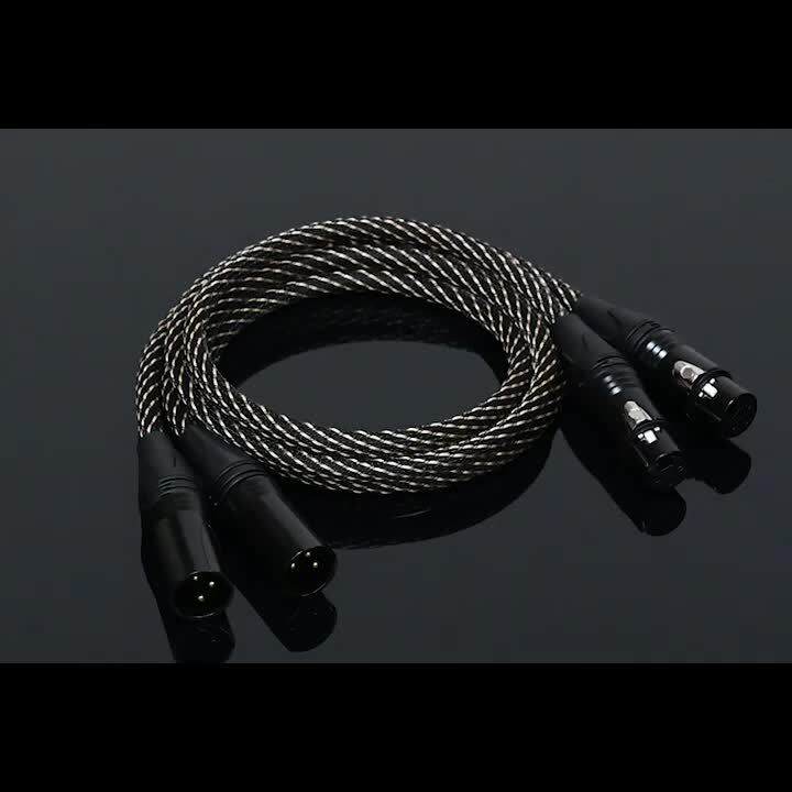 Hifi 2XLR Audio Cable HiEnd 4N OFC 3 Pin XLR Male to Female Audio Cord