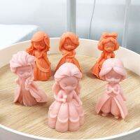 Lovely Princess Dolls Silicone Candle Mold DIY Dress Girl Gypsum Candle Making Soap Resin Mould Ice Chocolate Making Set Gifts