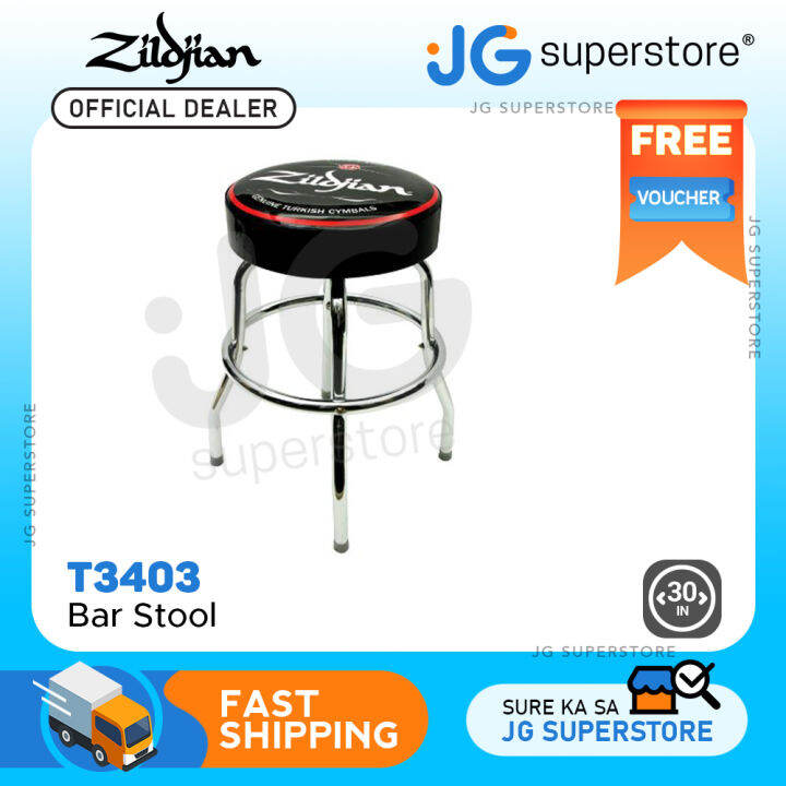 Zildjian Bar Stool with 30" Seat, 360 Degree Ball Bearings, Stylish