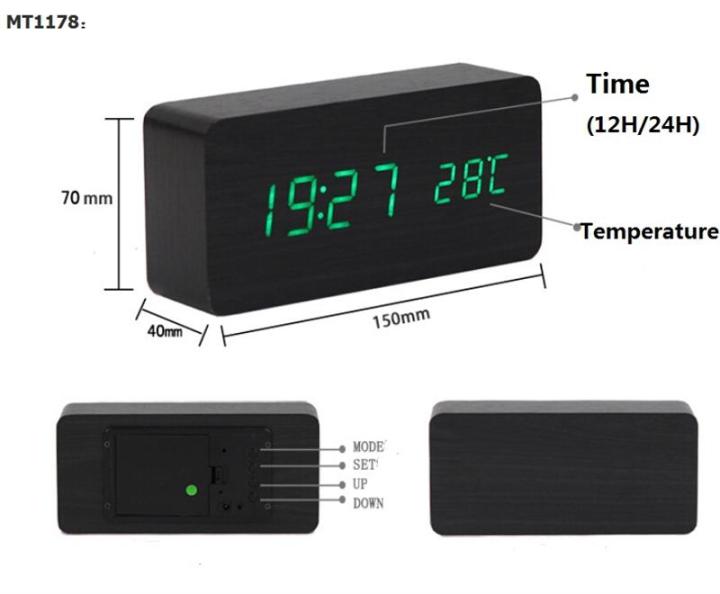 นาฬิกาไม้นาฬิกาปลุก-led-ตั้งโต๊ะเครื่องวัดอุณหภูมิแบบดิจิตอลไม้-despertador-ตั้งโต๊ะอิเล็กทรอนิกส์-usb-นาฬิกาใช้ถ่าน-aaa-ของตกแต่งโต๊ะ