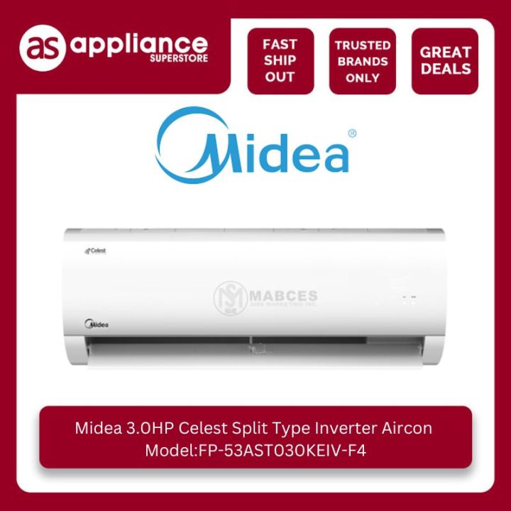 Midea 3HP Celest Split Type Inverter Aircon FP-53AST030KEIV-F4 | Lazada PH