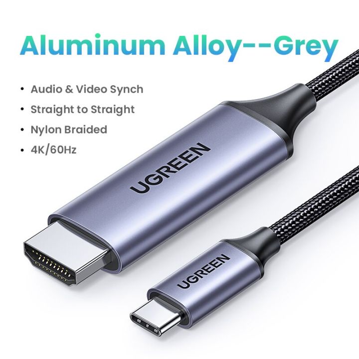 ugreen-usb-c-สาย-hdmi-type-c-เป็น-hdmi-4k-สำหรับตัวแปลงสัญญาณโทรทัศน์สำหรับแมคบุ๊กโปรแอร์-ipadpro-samsung-galaxy-pixelbook-xps-หัวแปลงสัญญาณ-hdmi