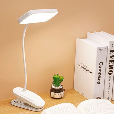 ◘♧✓ 360° Flexible Table Lamp with Clip Stepless Dimming Led Desk Lamp Rechargeable Bedside Night Light for Study Reading Office Work