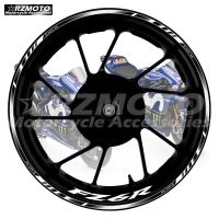 RZMOTO 17 Inch Motorcycle Front Rear Decal Wheel Hub Waterproof Reflective Rim Stickers For YAMAHA FZ-6R FZ6R FZ6