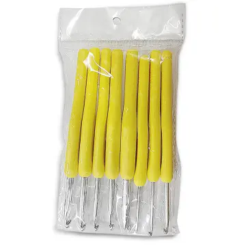 8pcs Colorful Soft Plastic Handle Alumina Crochet Hooks Knitting Needles  Set 2.5-6mm Crochet For Weave Sewing Needles Tool