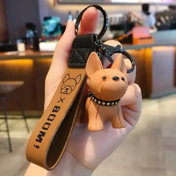 leather dog keychain