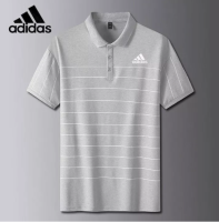 แขนสั้นผ้าฝ้าย AdidasˉNEW เสื้อเชิ้ตผู้ชายฤดูร้อนเสื้อยืดธุรกิจกีฬาสันทนาการ