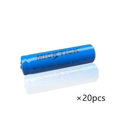 【2023 NEW】 4/8/15/20Pcs 14500 750MAh 3.7V Li-Ion ไฟฉาย Led แบตเตอรี่ลิเธียมชาร์จได้