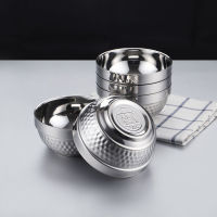 High Grade Children Rice Bowl Double Wall Hot Insulated Soup Bowl 304 Stainless Steel Salad Bowl Students Dinner Bowl