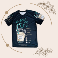 เสื้อยืดลายแก้วกาแฟ Coffee สีดำ โทนมินิมอล