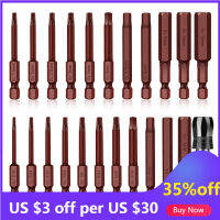 【2023】23pcs Hex Head Allen Wrench Drill Bit Set Red Coated Metric Imperial Hex Bit Set 60mm Long Hex Key Magnetic Screwdriver Bits