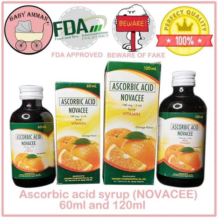NOVACEE vitamin c syrup ascorbic acid syrup 60ml and 120ml vitamin c