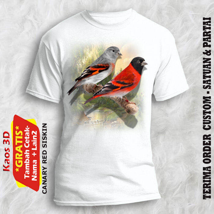Kaos Burung Kenari Res Siskin Size Dewasa dan anak kualitas Cetak